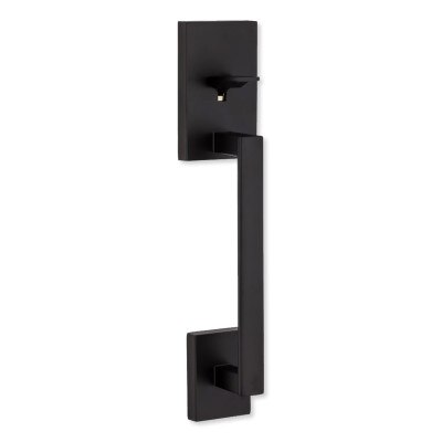 Kwikset San Clemente Handle with Halifax Lever, Square, Matte Black